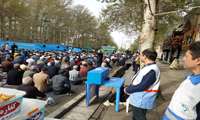 حضور کارشناسان بهداشت محیط شبکه بهداشت و درمان شهریار در مراسم نماز عید سعید فطر و نظارت بر رعایت دستورالعمل های بهداشتی 