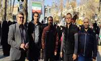 حضور جمعی از مسئولین و کارکنان شبکه و درمان شهریار در  اجتماع مردمی در محکومیت اغتشاشات و نا آرامی های اخیر